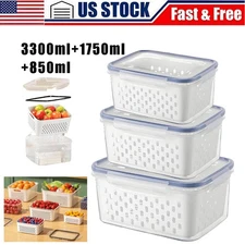3 - Berry Keeper Fruit Storage Container for Fridge Fresh Food Produce Saver