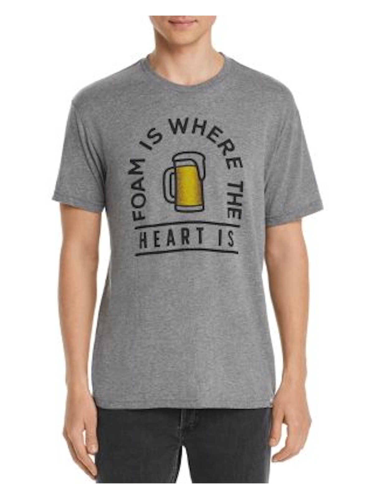 Мужская футболка из хлопковой смеси KID DANGEROUS серого цвета с классическим рисунком M 1790₽