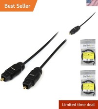 15ft Thin Toslink Optical SPDIF Audio Cable - Pristine Sound Quality in Black