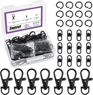 Sortiert 150pcs schwarzer Schlüsselanhänger Making Kit, 50PCS drehbare Hummer Cl