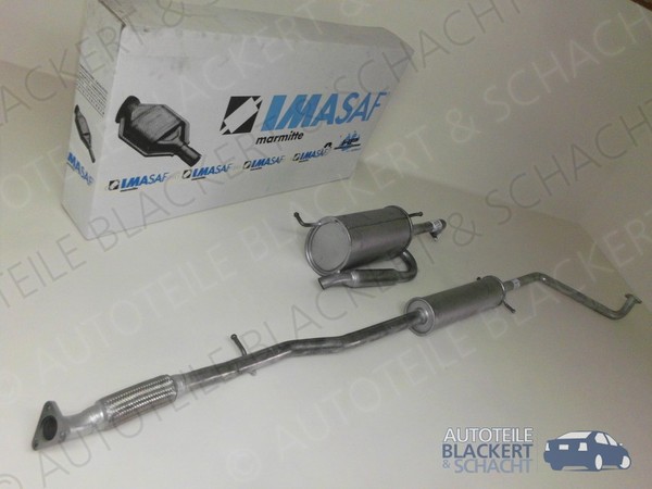 Imasaf Auspuffset Ab Kat für Chevrolet Spark 0.8 + 1.0 2005- |Mitteltopf+Endtopf-image