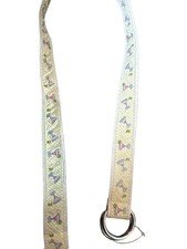 J Crew Belt Womens One Size Yellow Ribbon D Ring Martini Glass Canvas Print