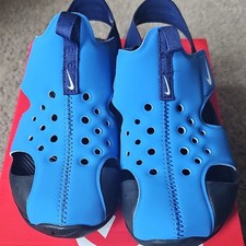 Nike Sunray Protect Blue Sandals Kids Hook  Loop Synthetic Slip-On