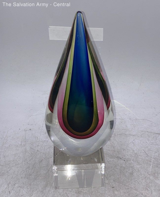 Badash Crystal Glass Art Essence Teardrop Centerpiece Figurine