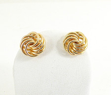 9ct Gold Knot Earrings Stud Large Hallmarked Butterfly 12mm with gift box