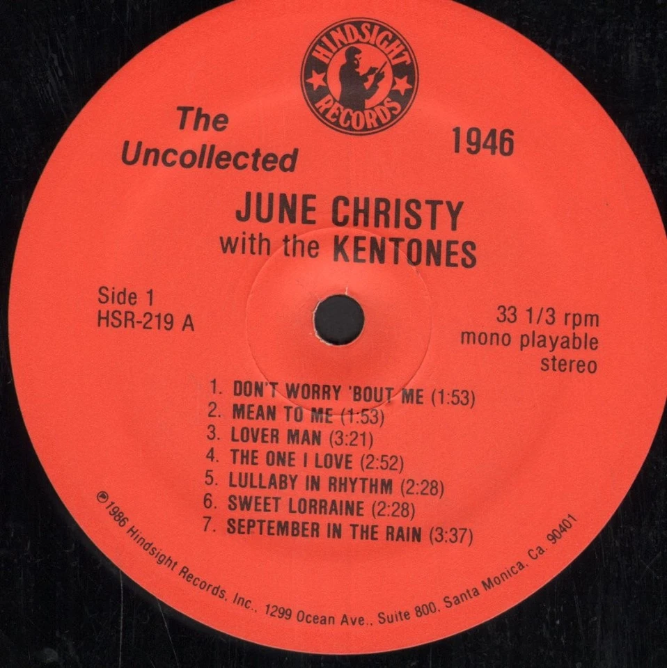 June Christy Uncollected LP Vinyl USA Hindsight Compilation HSR219 - Bild 3 von 3