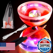 Chitidr Chinese Yoyo Diabolo Set Includes 5 Inch Colorful LED Diabolo Light Up