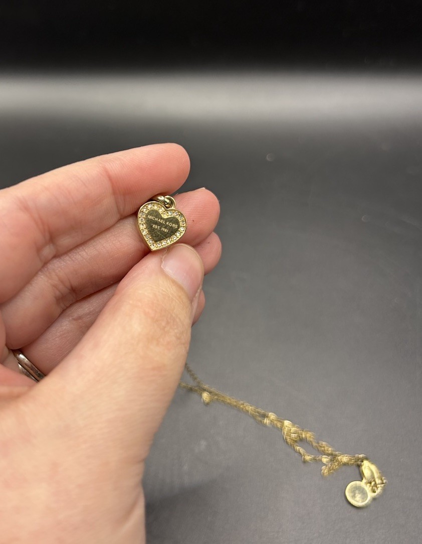 Michael Kors Gold-Tone Pavé Heart Pendant Necklace MKJX3971791 Jewelry 1F thumbnail 8