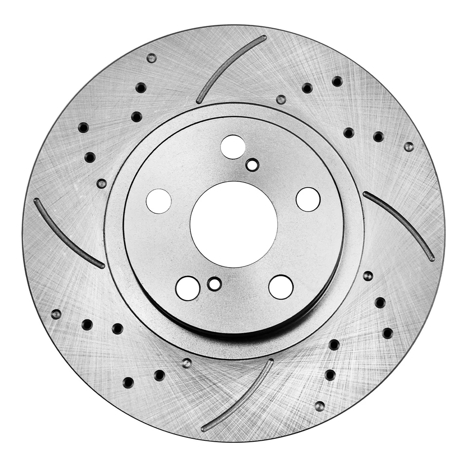 Front and Rear Drilled Disc Rotors Ceramic Brake Pads for 2005 - 2010 Scion tC - Image 4 of 4
