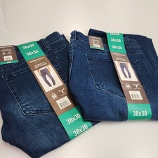 2 Pairs Of KENNETH COLE JEANS Blue Wash Straight Fit Stretch Denim Jeans 38W 30L