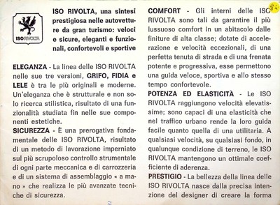 273727) Iso Grifo Fidia Lele Brochure 197?