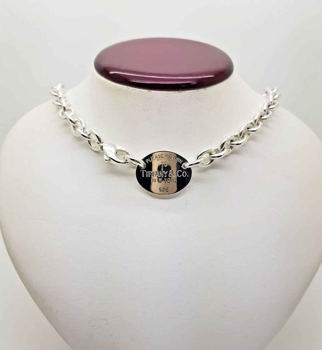 Tiffany Sterling Silver Please Return to Tiffany Oval Tag