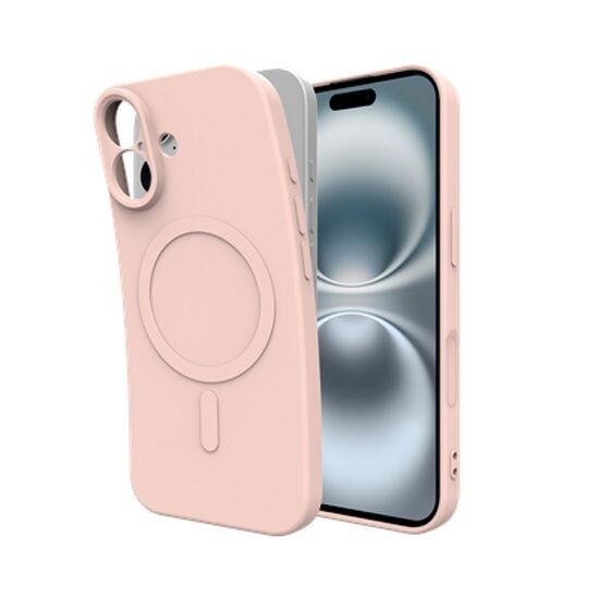 Coque iPhone 17 rose MagSafe Kick Case idéale pour vos appels vidéo nomades