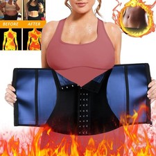 Women Sauna Sweat Band Waist Trainer Trimmer Tummy Tuck Girdle Belt Body Shaper