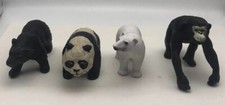 Lot Of 4 Animal Figurines- Panda, Monkey,Polar Bear