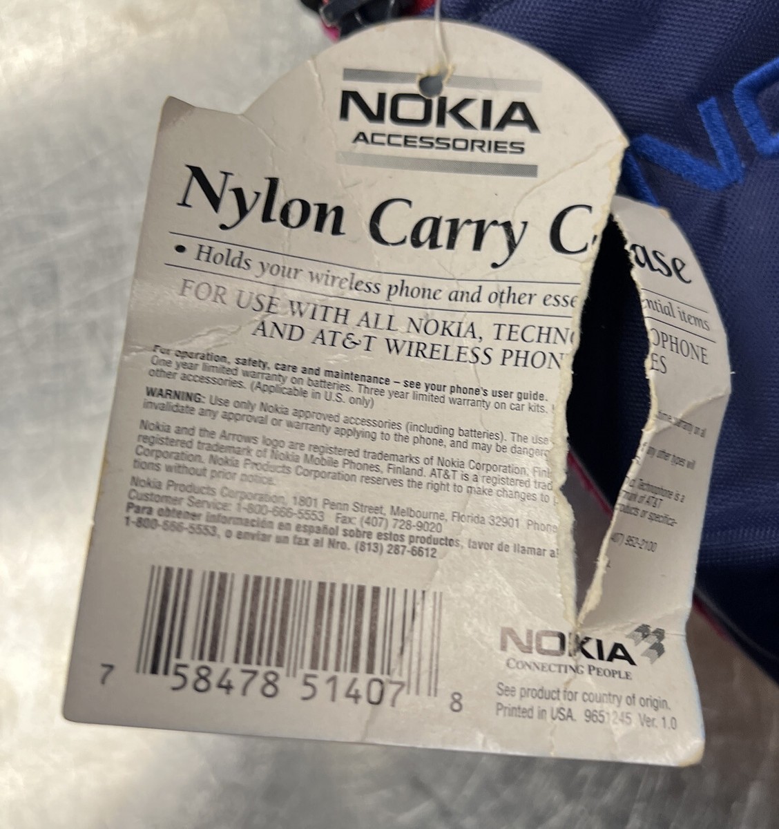Nokia Genuine Nylon Carry Case NOS Vintage Cell Phone Pouch
