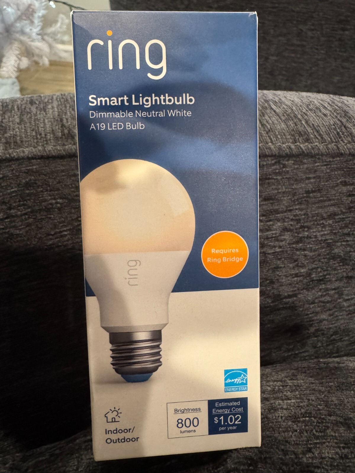 Ring Smart Dimmable A19 LED Bulb in Neutral White - Alexa Compatible-image