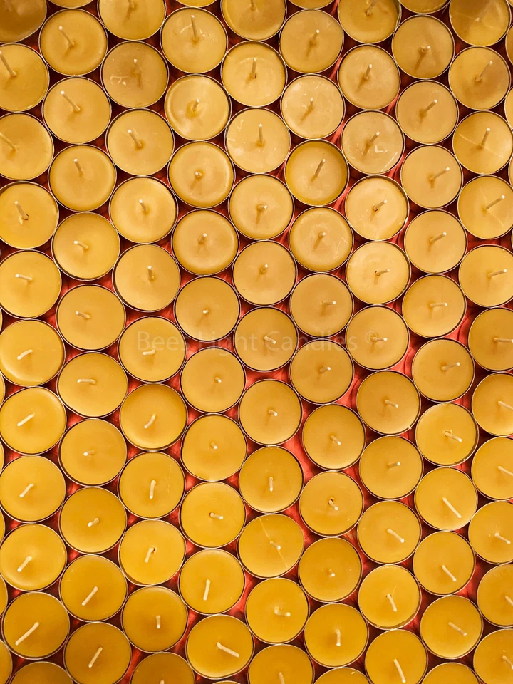 🐝 Beeswax Tealights BULK 100% Pure Candles / USA Honey Tea Lights / Aluminum 🐝 - Image 4 of 4