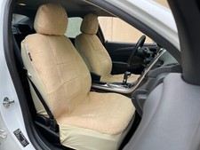 For Honda Ridgeline 2006-on Car Seat Covers Front Warm Beige Faux Sheepskin 2PCS