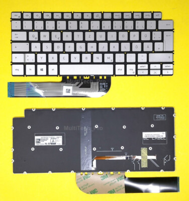 DE Tastatur Dell Latitude 3301 3410 Vostro 5390 5391 Series Beleuchtung -Silber-