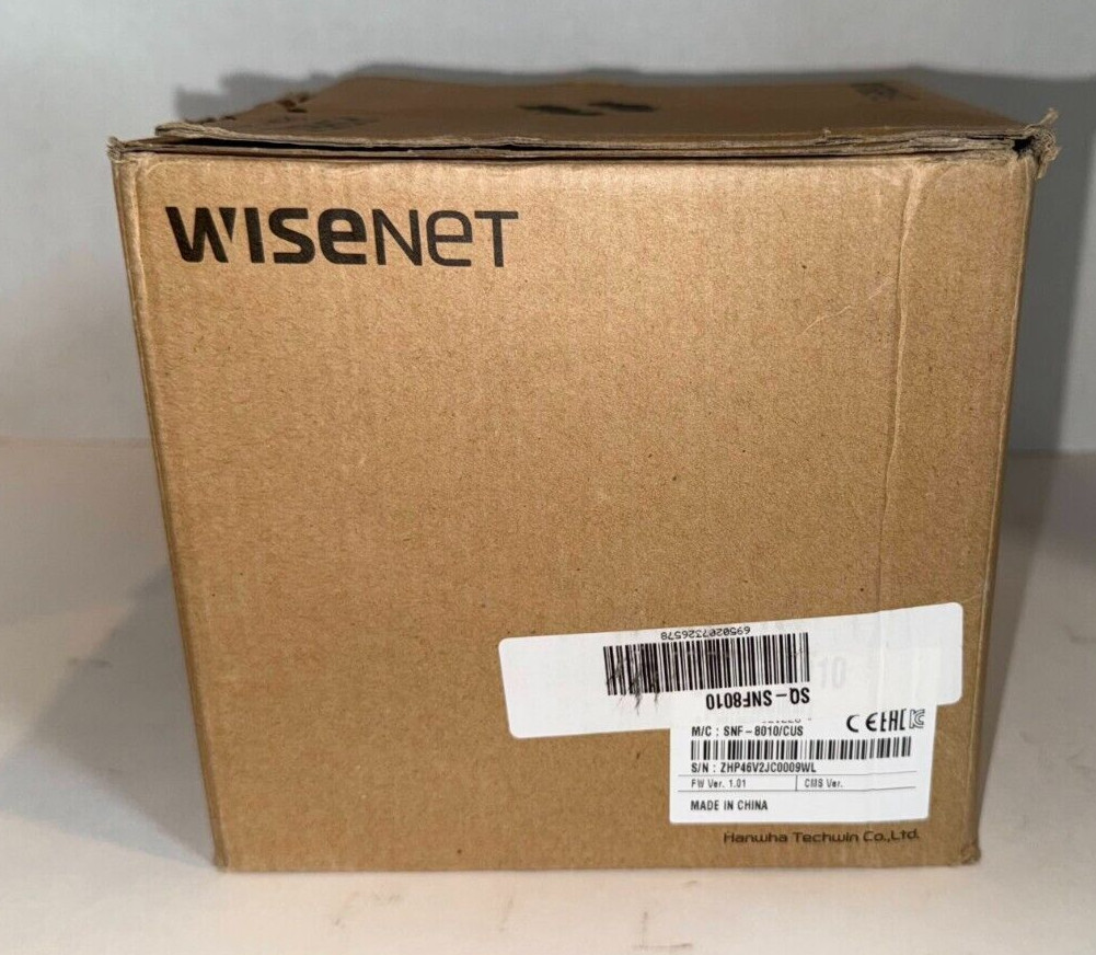 * Wisenet SNF-8010 Hanwha Techwin Network Fisheye Camera White 360 Degree NEW
