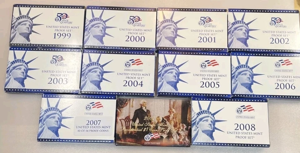 1999-2008 US Mint Proof Sets OGP Box & COA Lot of 109 Coins 10 Annual Sets Lot - Image 2 of 4