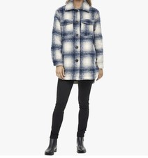 S.e.b. By Sebby Women's Long Plaid Shirt Shacket Lined Coat Woman's Xl Nwt