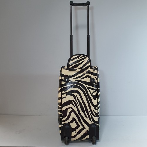 LYDC Zebra Print Weekender Trolley Bag Pull Along Hold All Overnight Travel - Picture 19 of 24