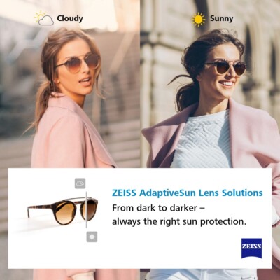 Zeiss AdaptiveSun Single Vision Lenses (Reglazed Into Your Own Frame) 1.50 Index