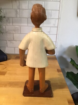 Vintage Romer Hand Carved Dentist Wooden Figurine Sculpture Made