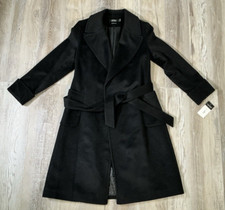 Ralph Lauren Cashmere Blend Wrap Black Coat Women Size 8