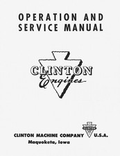 Clinton Engines Operation & Service Manual (please read description)