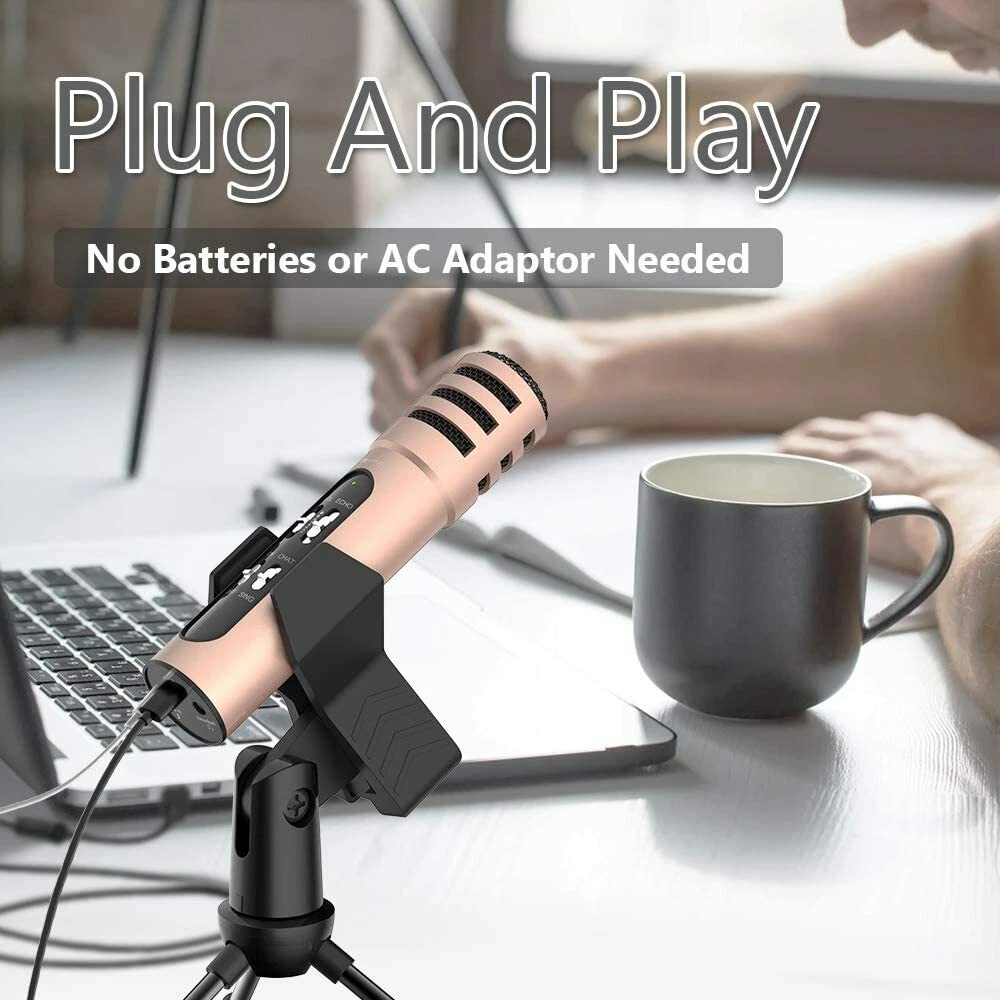 Recording Microphone for iPhone Android PS4 Mac and Windows