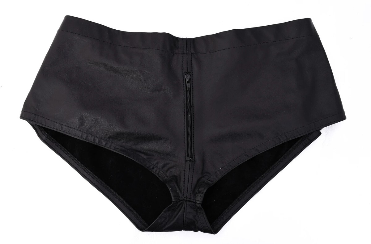 New Mens Black Premium leather Shorts. Real Soft Sheepskin New Mens Black Premium leather Shorts. Real Soft Sheepskin