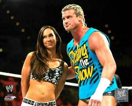 WWE DOLPH ZIGGLER AND AJ LEE OFFICIAL LICENSED 8X10 PHOTO AUTHENTIC PHOTO FILE - Picture 1 of 1