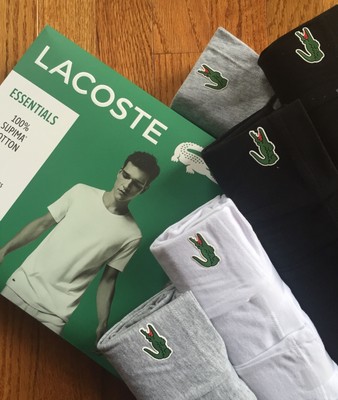 1 Lacoste Essentials Mens Crew Neck T Shirt Tee M Classic Fit New