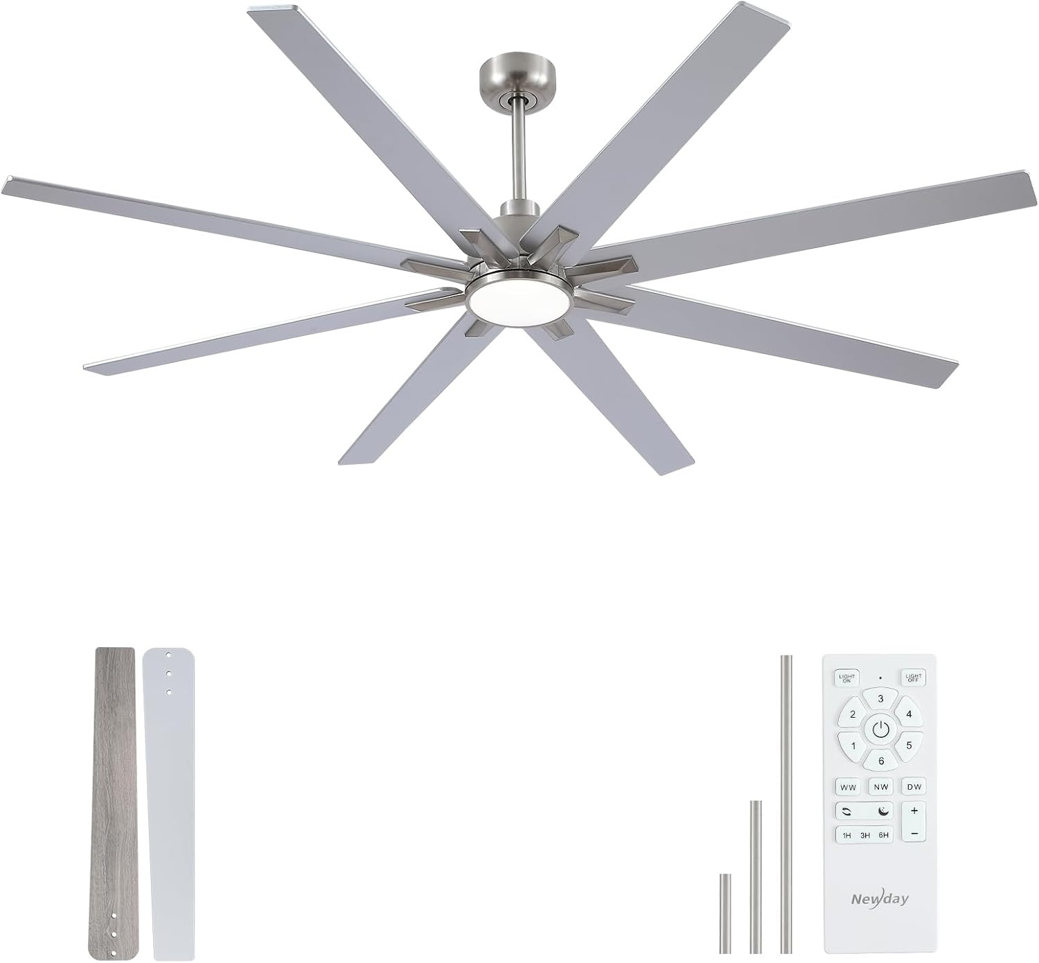 Ceiling Fan With Lights & Remote, 6 Speeds, Indoor/outdoor