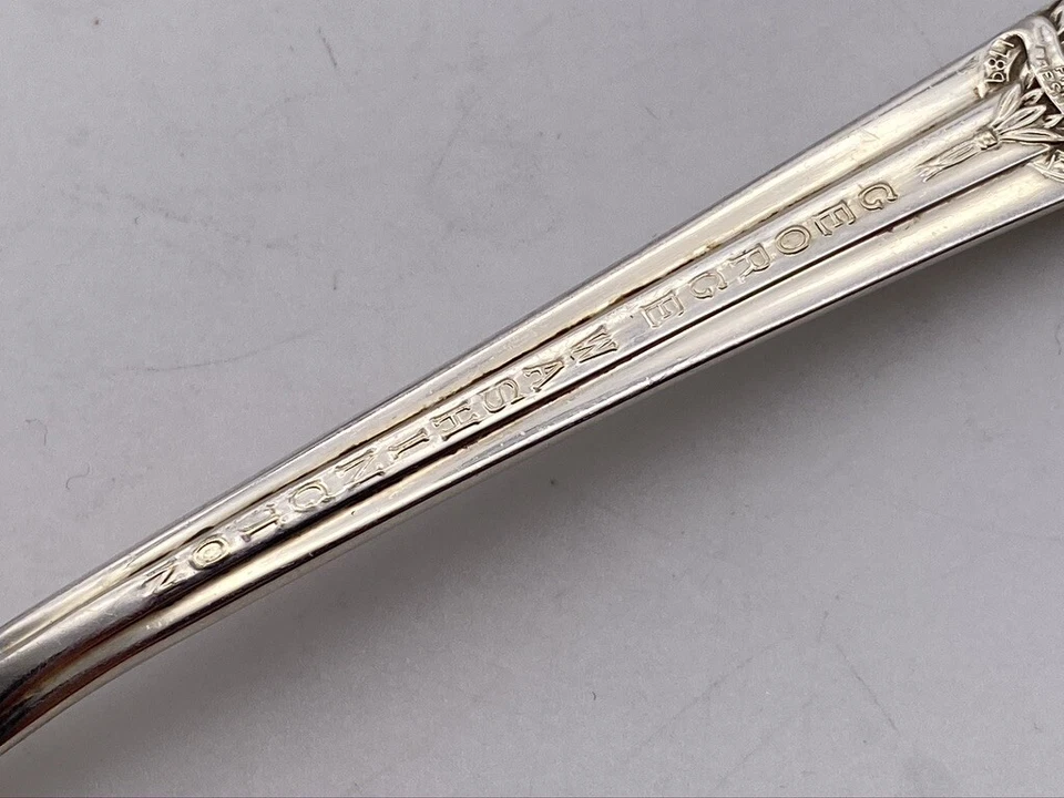 Cuchara de recuerdo vintage de 6" George Washington plateada Mundial Roger Mount Vernon Foto 3 de 4