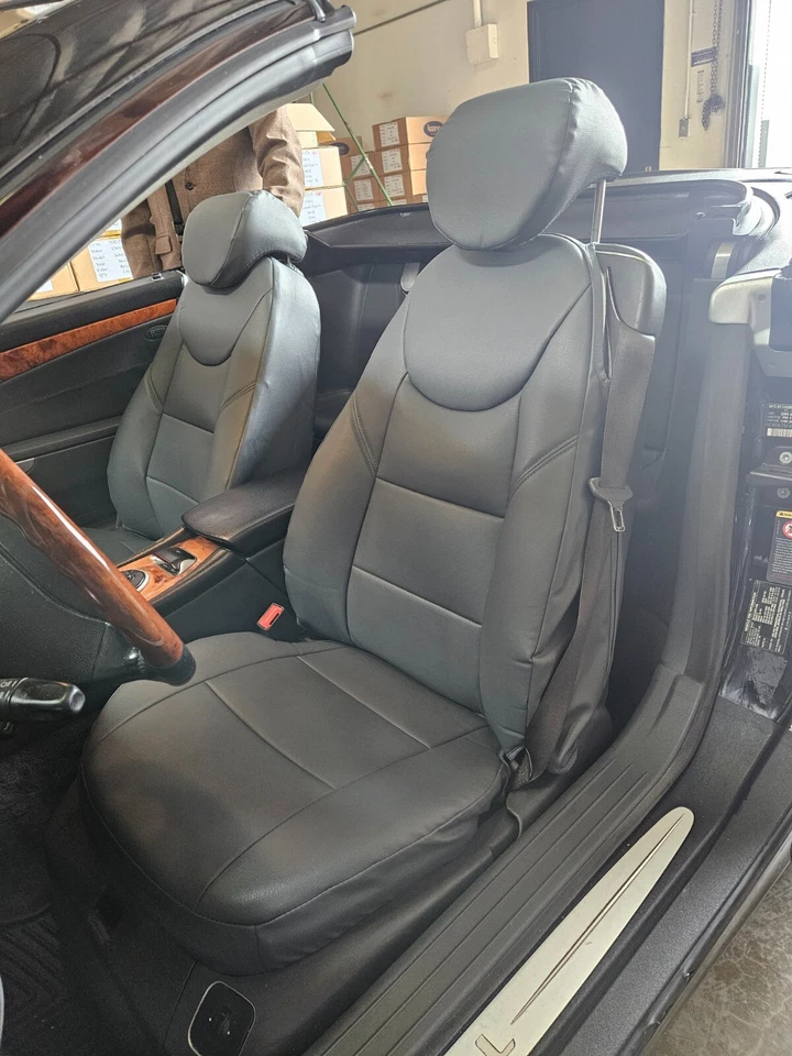 para 00-08 MERCEDES BENZ CLASE SL IGGEE S. CUERO AJUSTE PERSONALIZADO 2 FUNDAS ASIENTO DELANTERAS Foto 2 de 4
