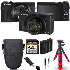 Canon PowerShot G7 X Mark III Camera Black  Spider Tripod  Case - 64GB Kit