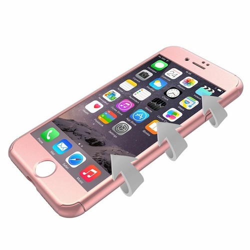 360° Hybrid Hard Thin Case Tempered Glass Cover for Apple iPhone 6 6s 7 Plus 8 X - Picture 9 of 19