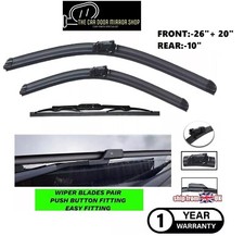 For Ford Mustang SUV 2020-2025 Windscreen Wiper Blade Set Front 26" 20" Rear 10"