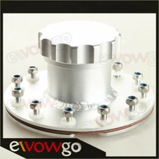 Silver Straight 12 Bolt Flange Billet Fuel Cell Fast Fill Filler Neck Aluminum