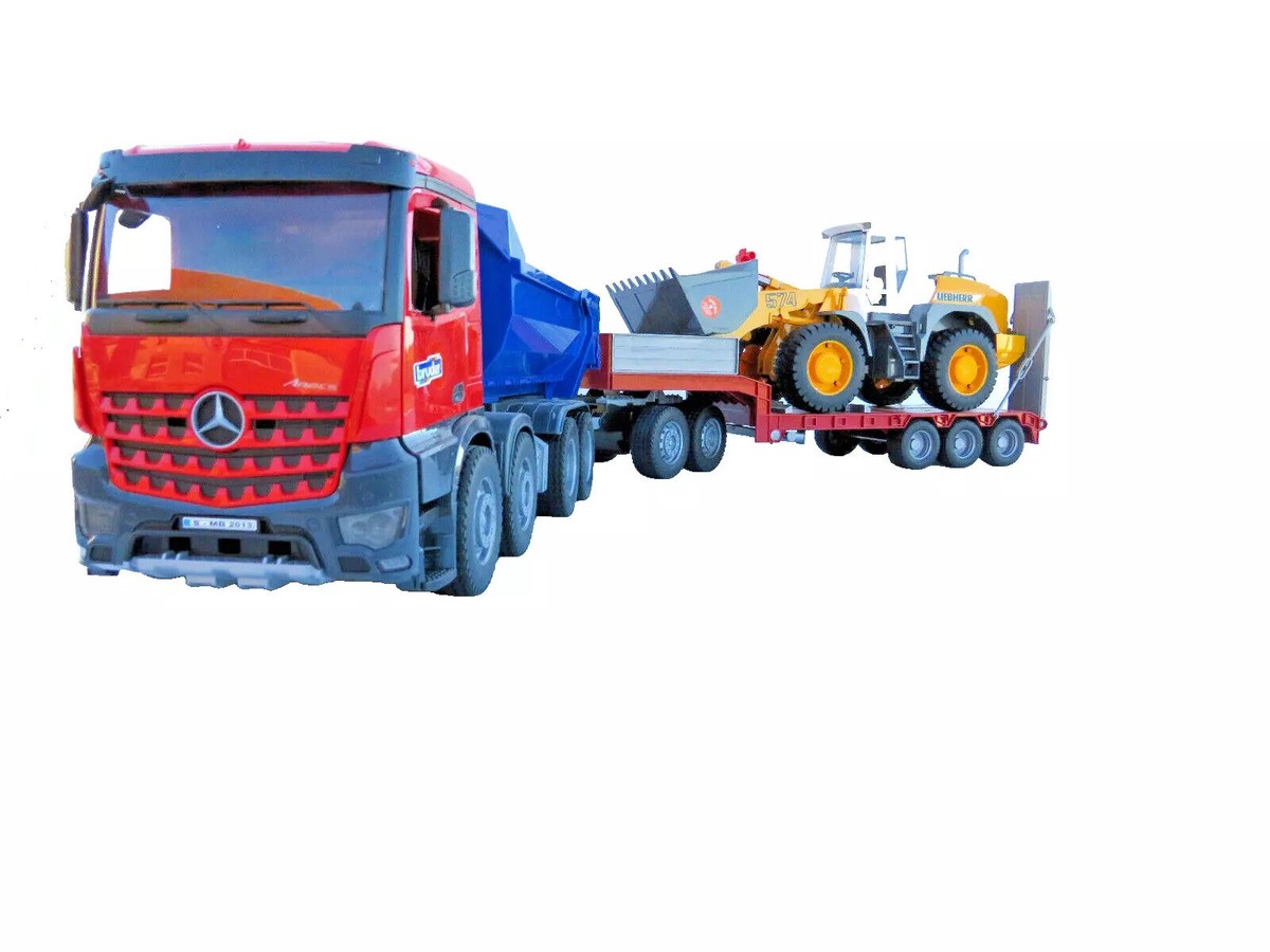 Bruder 03621 MB Arocs Kipper Radlader 02430 Tieflader mit