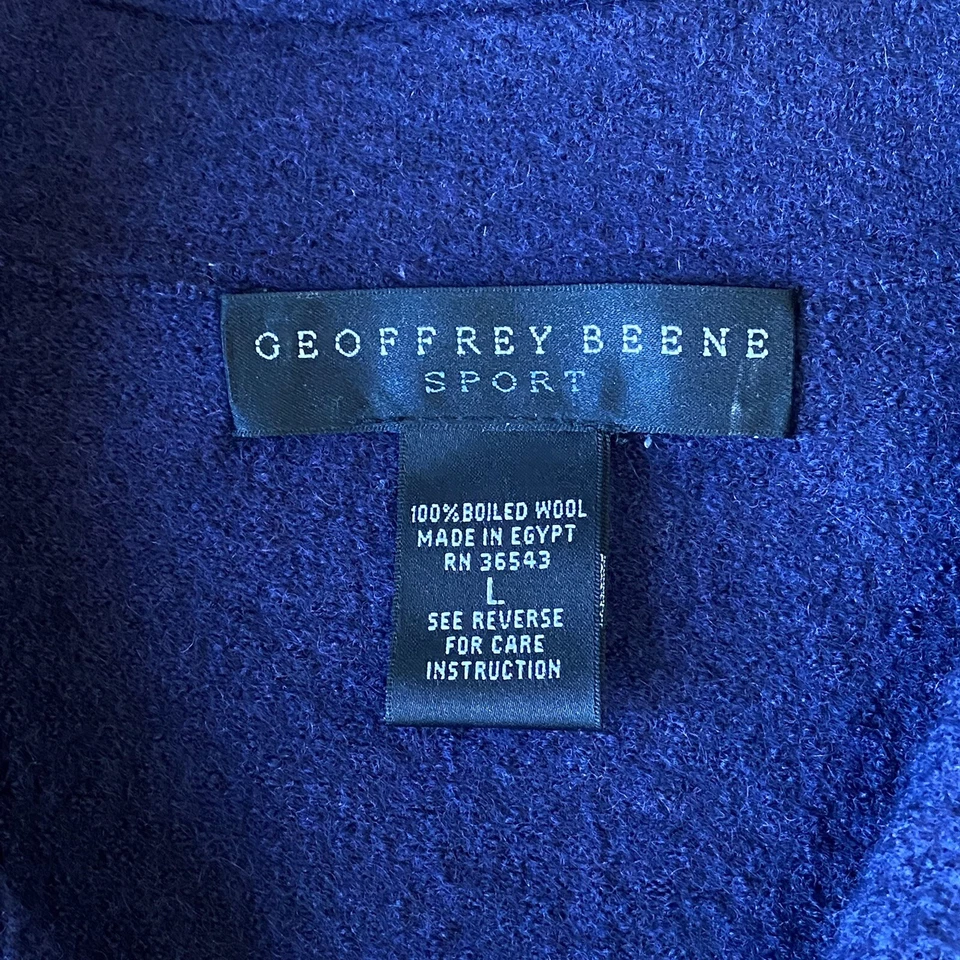 Vintage Geoffrey Beene Sport 100% Boiled Wool Jacket Purple Womens Size Large - Image 4 of 4