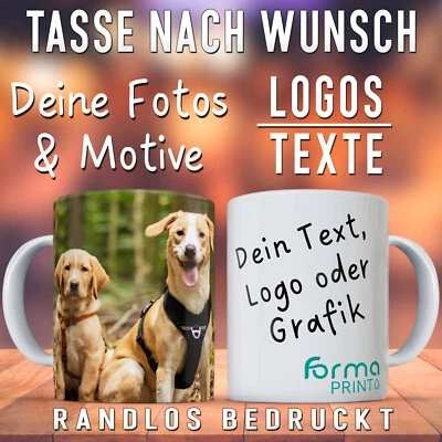 FORMA PRINT Tasse mit Foto Bedruckt Personalisiert mit Text Motiv Fototasse mit eigenem Bild