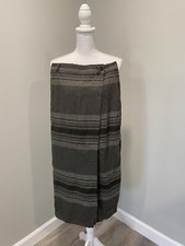 Vintage Lauren Ralph Lauren 100 Wool Midi Skirt Size 8 Black Gray