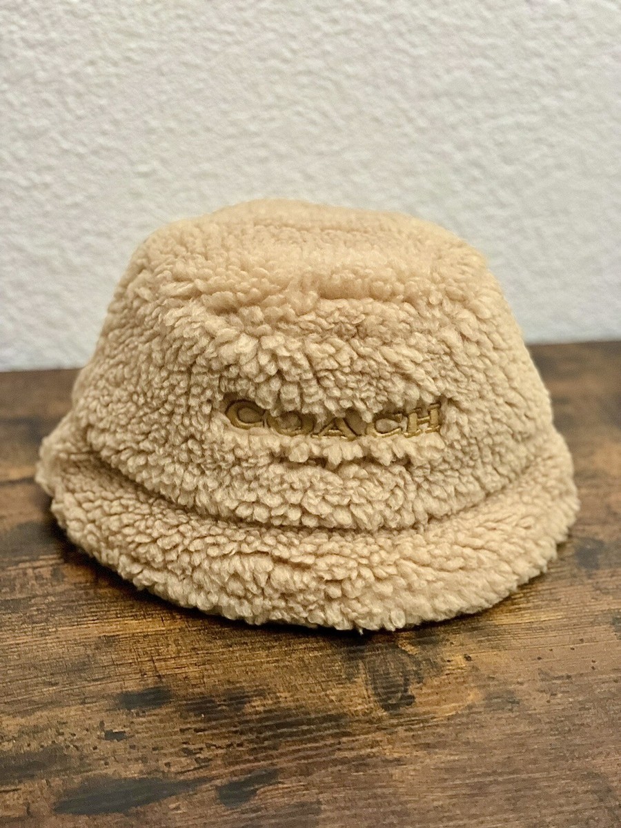Coach Sherpa Bucket Hat Womens CM750 CaramelSize：XS/S for sale