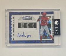 2019 Contenders Draft Picks Blue Cracked Ice Noelvi Marte Auto 1/23 1st on Print