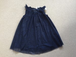 H M Kinder Kleid Mit Glitzer Blau Gr 98 Neu Ovp Ebay